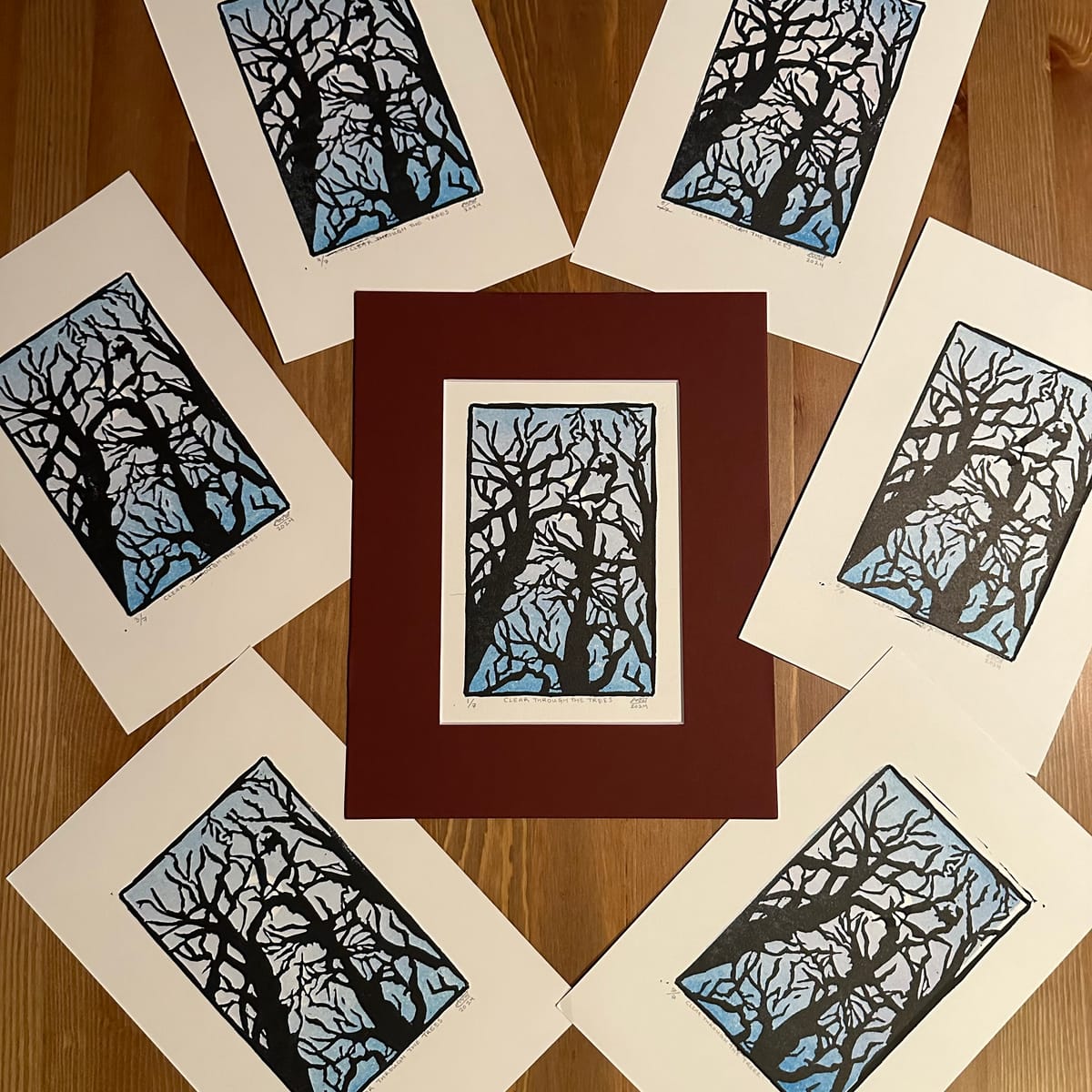 Clear through the Trees: Seven Oil Imprints