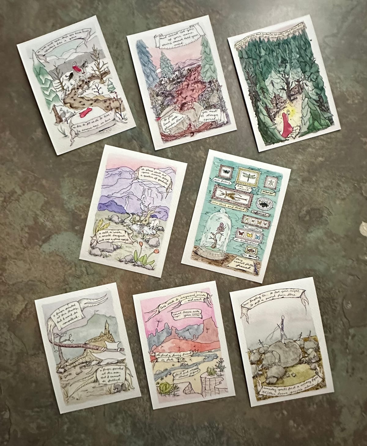 Twelve Watercolors: Poem Illustrations