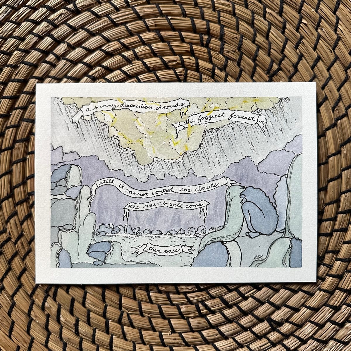 The Rains Will Come, Then Pass: Watercolor Poem